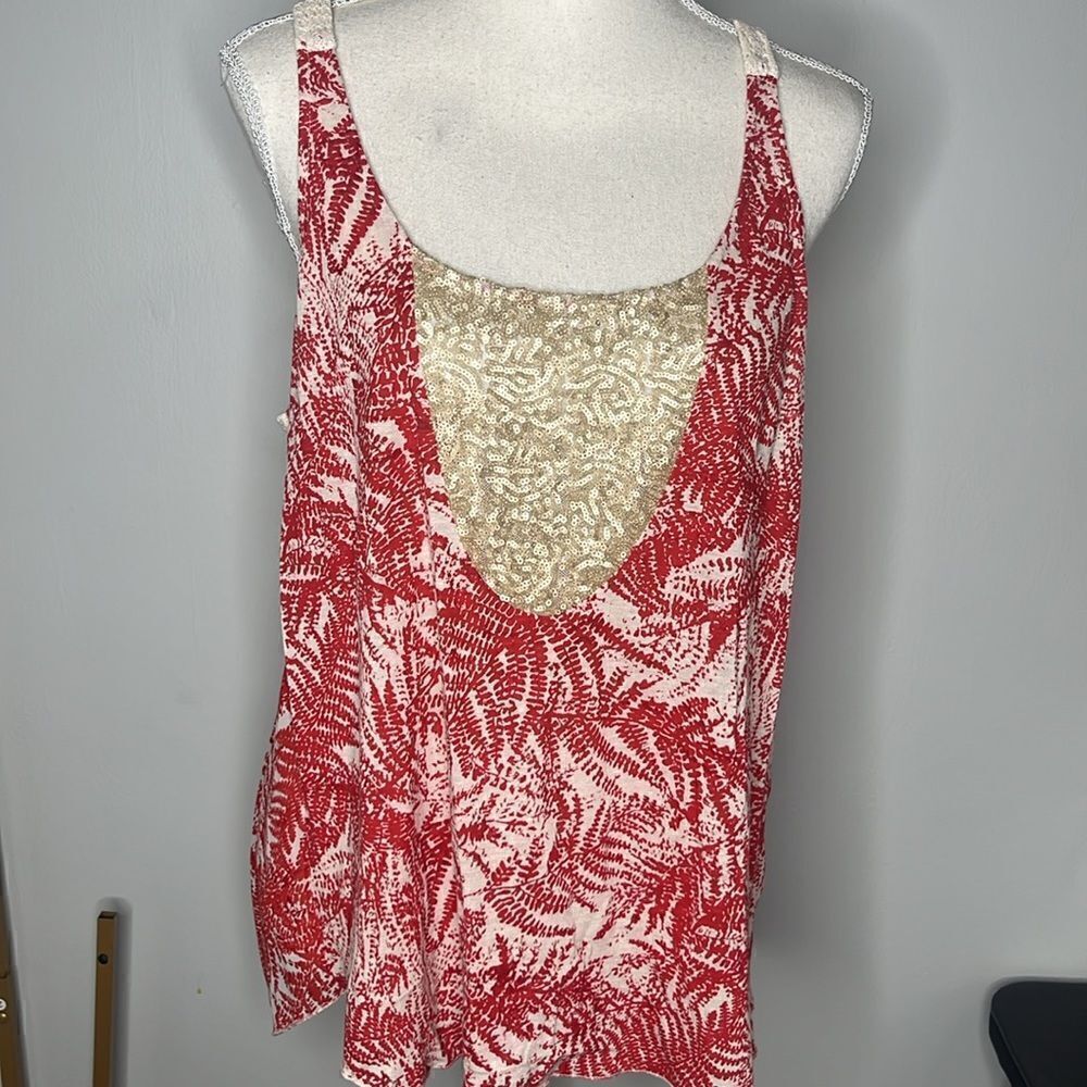 Women’s Tiny Large Red Tank Blouse Top - Picture 6 of 6